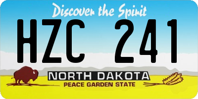 ND license plate HZC241