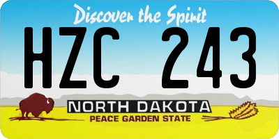 ND license plate HZC243