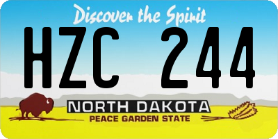 ND license plate HZC244