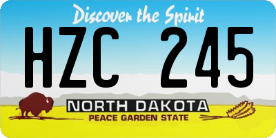 ND license plate HZC245