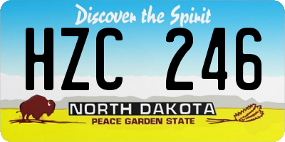 ND license plate HZC246