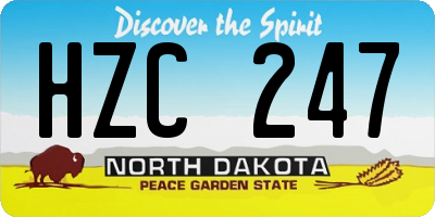ND license plate HZC247