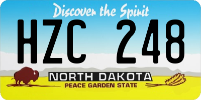 ND license plate HZC248