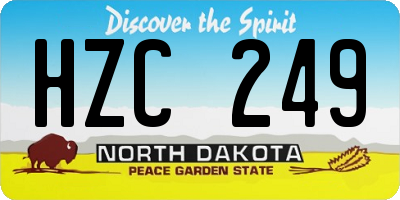 ND license plate HZC249