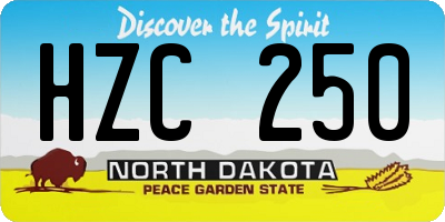 ND license plate HZC250