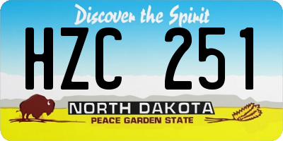ND license plate HZC251
