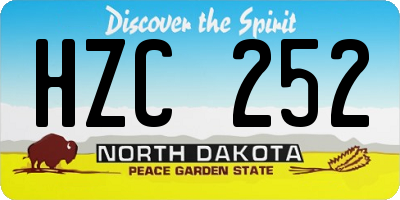 ND license plate HZC252