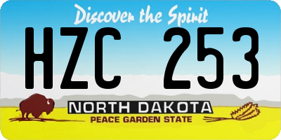 ND license plate HZC253