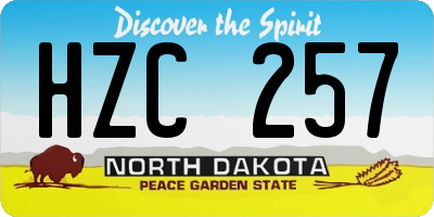 ND license plate HZC257