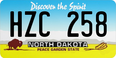 ND license plate HZC258