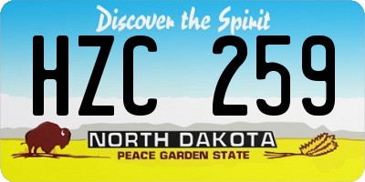 ND license plate HZC259