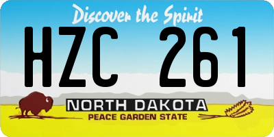 ND license plate HZC261