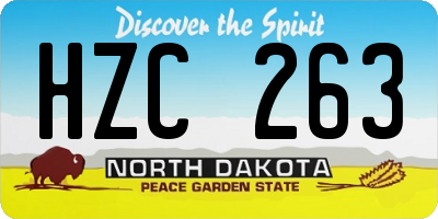 ND license plate HZC263