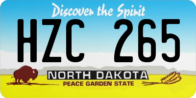 ND license plate HZC265