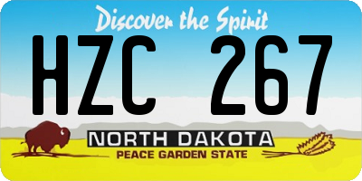 ND license plate HZC267