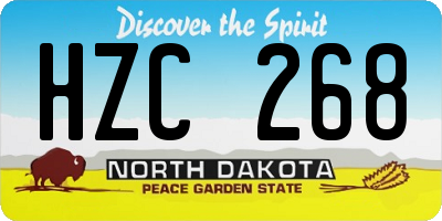 ND license plate HZC268