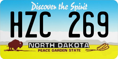 ND license plate HZC269