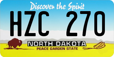 ND license plate HZC270