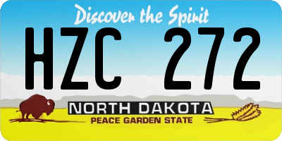 ND license plate HZC272