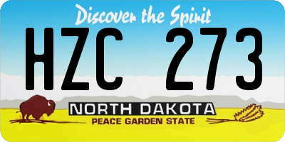 ND license plate HZC273