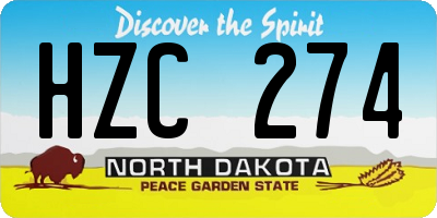 ND license plate HZC274