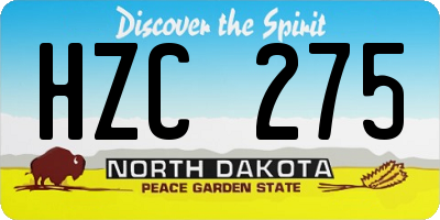 ND license plate HZC275