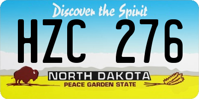 ND license plate HZC276