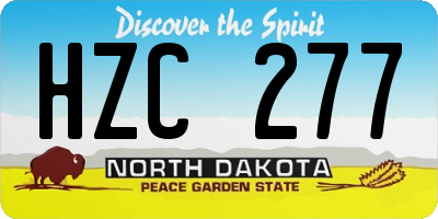 ND license plate HZC277