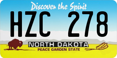 ND license plate HZC278