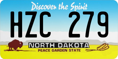 ND license plate HZC279