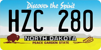 ND license plate HZC280