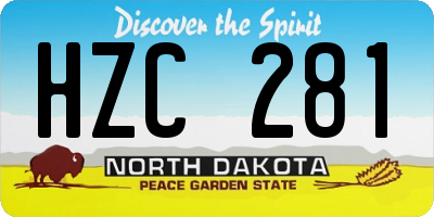 ND license plate HZC281