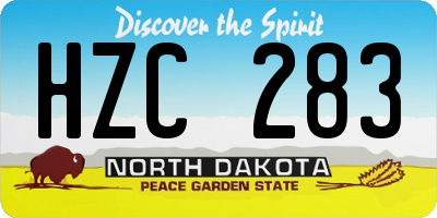 ND license plate HZC283