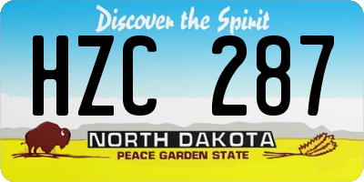 ND license plate HZC287