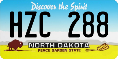 ND license plate HZC288