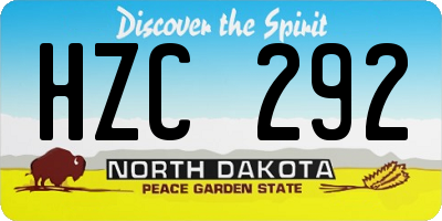 ND license plate HZC292