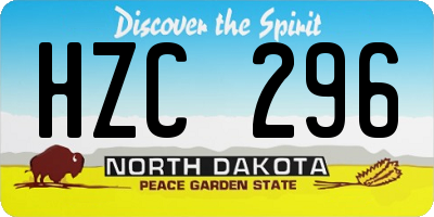 ND license plate HZC296