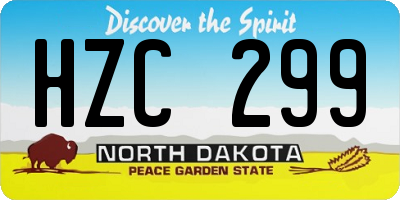ND license plate HZC299