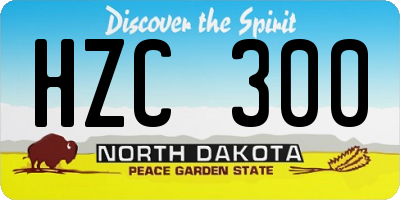 ND license plate HZC300