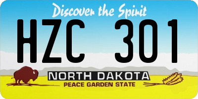 ND license plate HZC301