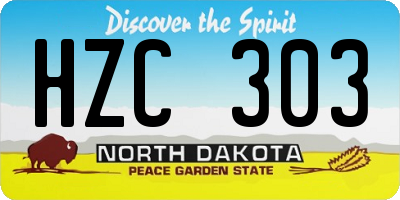 ND license plate HZC303