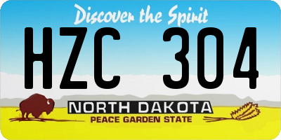 ND license plate HZC304