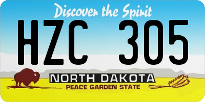 ND license plate HZC305