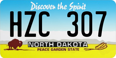 ND license plate HZC307