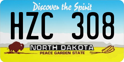 ND license plate HZC308