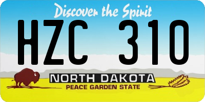 ND license plate HZC310