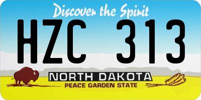 ND license plate HZC313