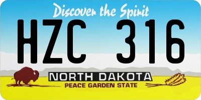 ND license plate HZC316