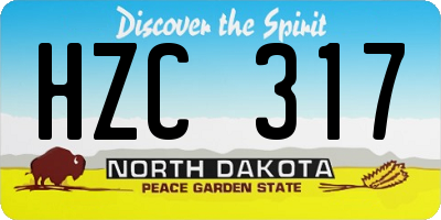 ND license plate HZC317