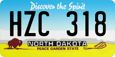 ND license plate HZC318